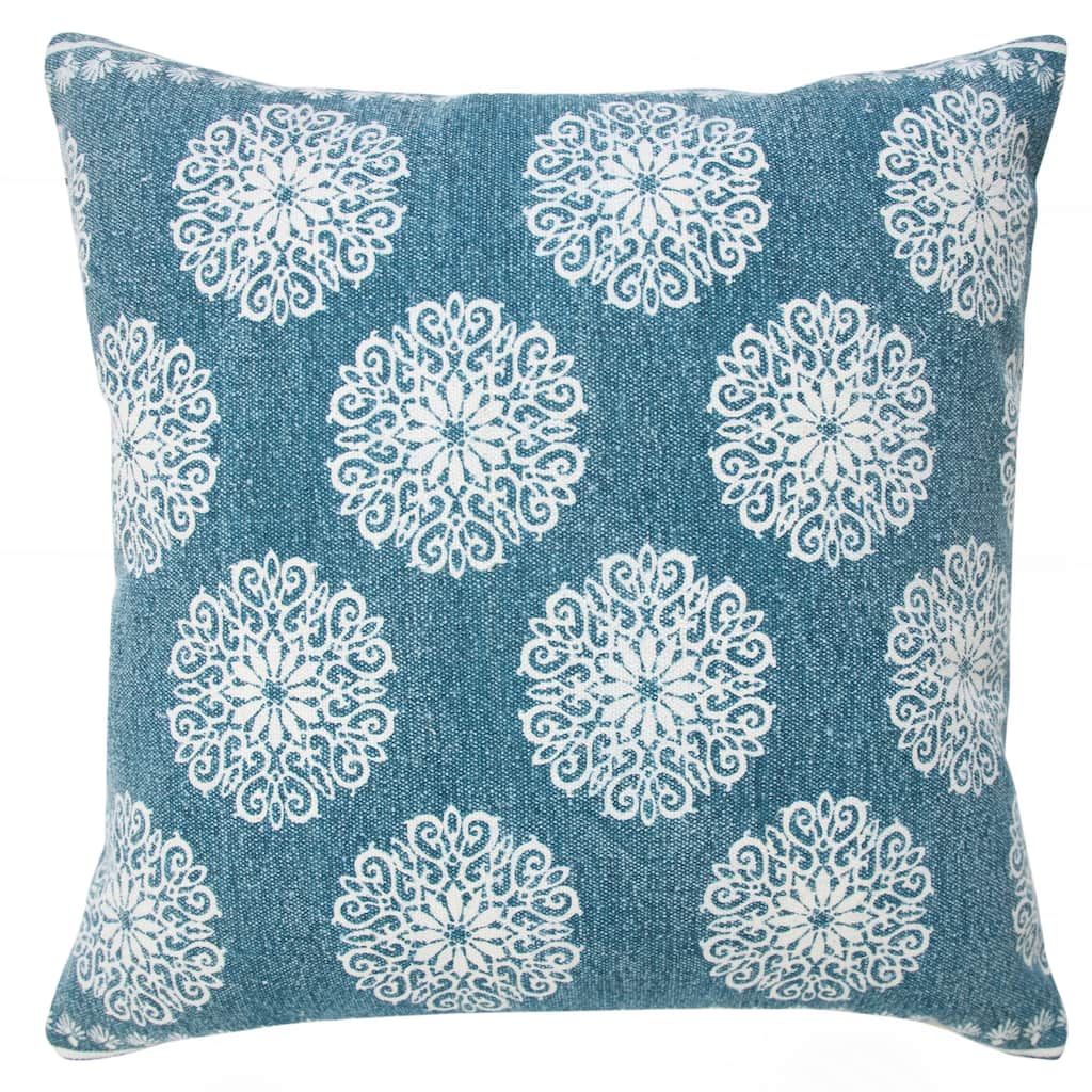 Sevita Traditional Bordered Bohemian Floral Throw Pillow, Single or Set of 2