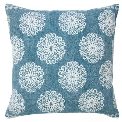 Sevita Traditional Bordered Bohemian Floral Throw Pillow, Single or Set of 2