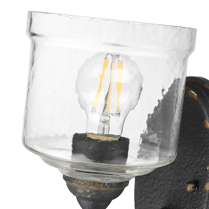 Golden Lighting 0806-1W HWG Keating 10" Tall Bathroom Sconce