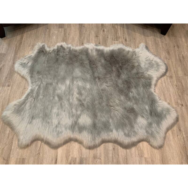 Highland Select Natural Long Wool Sheepskin 4 Pelt Shag Rug - 3'6" x 5'6"
