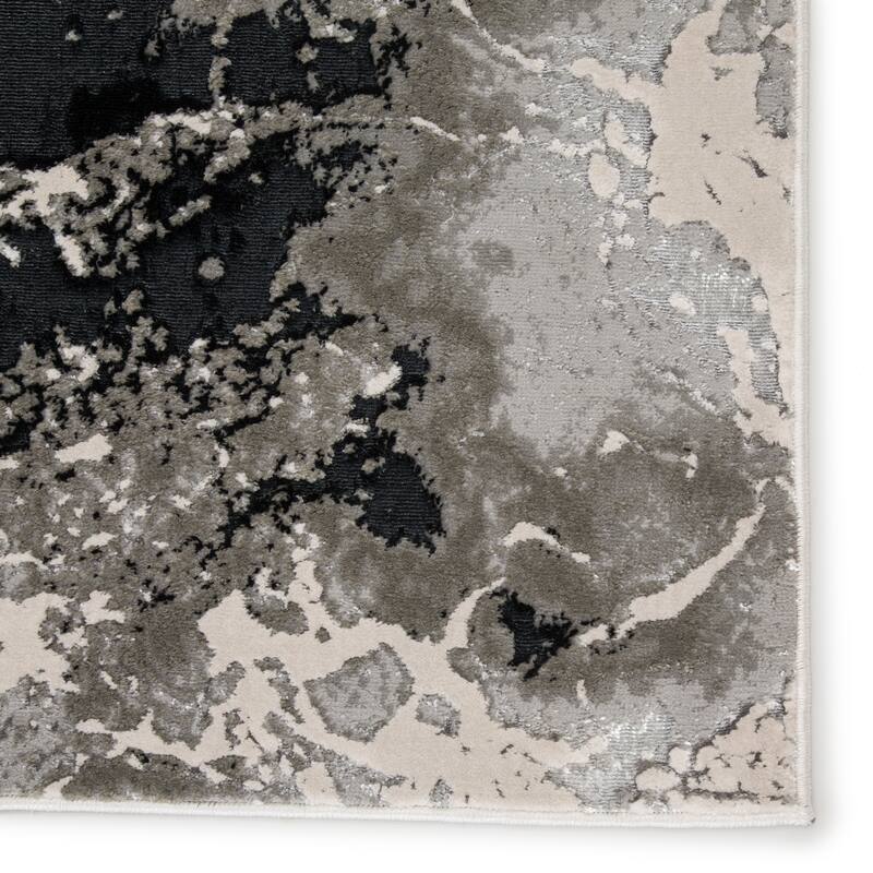 Silver Orchid Pugo Abstract Black/ Gray Area Rug