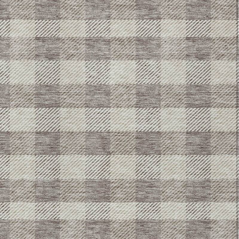 HomeRoots Plaid Transitional Rectangle Outdoor Rug