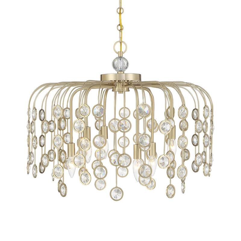Savoy House 1-3598-6 Irina 6 Light 26" Wide Crystal Abstract - Noble Brass