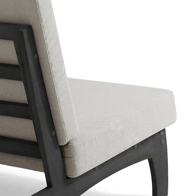 4 Piece Outdoor Wood Loveseat Chair Conversation Set with Cushion