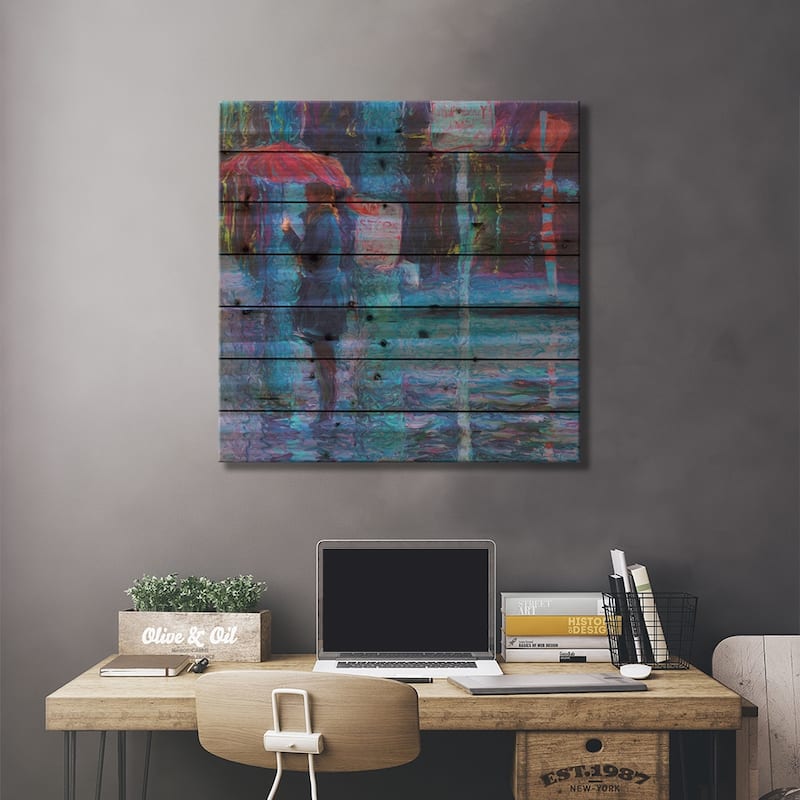 No Stops In Freemont Print On Wood by Iris Scott - Multi-Color
