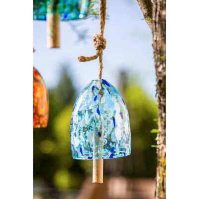 Art Glass Speckle Light Blue Bell Chime