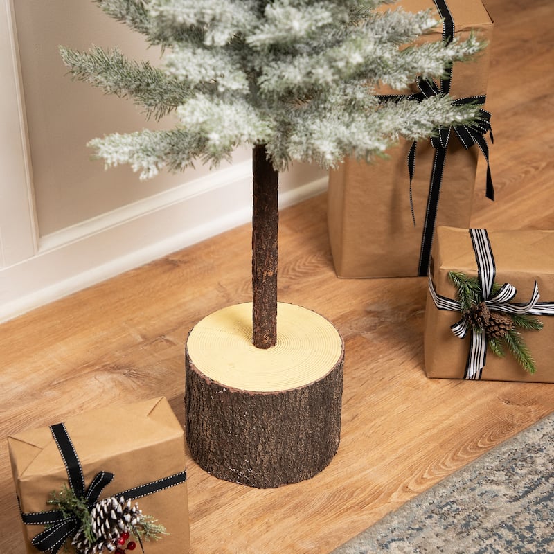 Slim Flocked Norfolk Pine Artificial Christmas Tree - 4.5' - Unlit