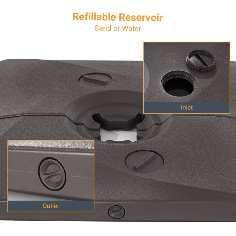 LIVOOSUN 320LBs HDPE Patio Umbrella Weight Base Sturdy and Stable