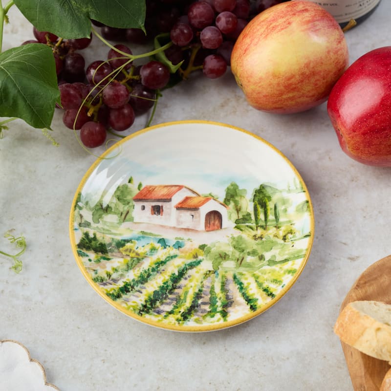 Certified International Tuscany 6" Canape/Luncheon Plates,Set of 4 - 6'' W x 6'' D x 0.75'' H