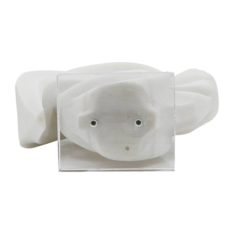 Sagebrook Home 15" Laila Statuary in White, Exquisite Resin and Acrylic Modern Sculpture for Home Decor - 14" x 6" x 15"