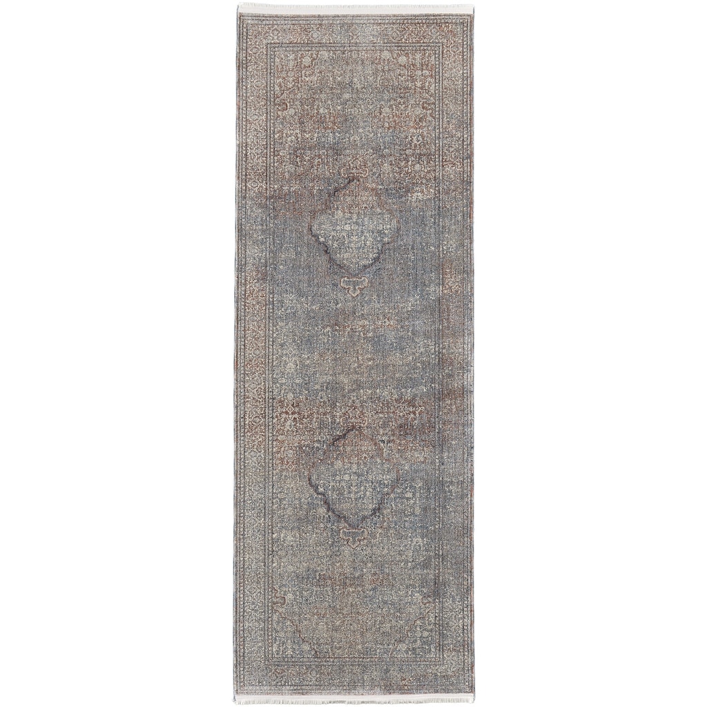 Wehin Power Loomed Floral Stain Resistant Area Rug By HomeRoots - 12' Runner