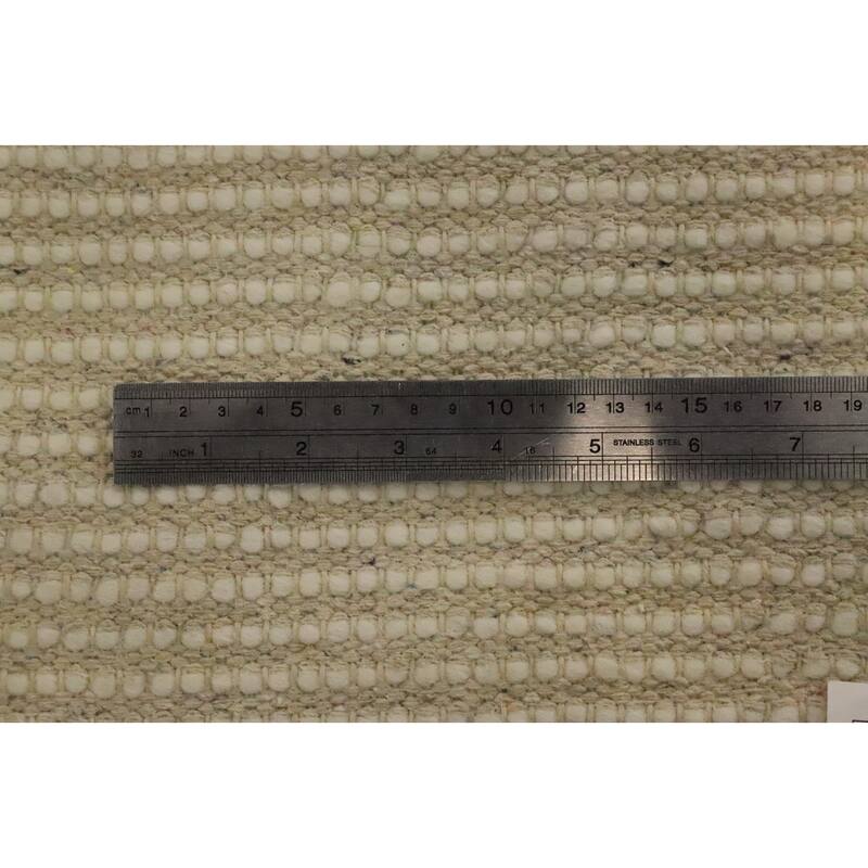 Hand Knotted Oriental 100% Wool Carpet Modern Geometric Beige & Ivories Modern Gotti Design Area Rug - 3' 0'' X 1' 10''