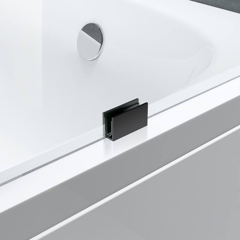 FELYL 48-inch Hinged Frameless Tub Door with Heat Soaking Process and Protective Coating Clear Glass