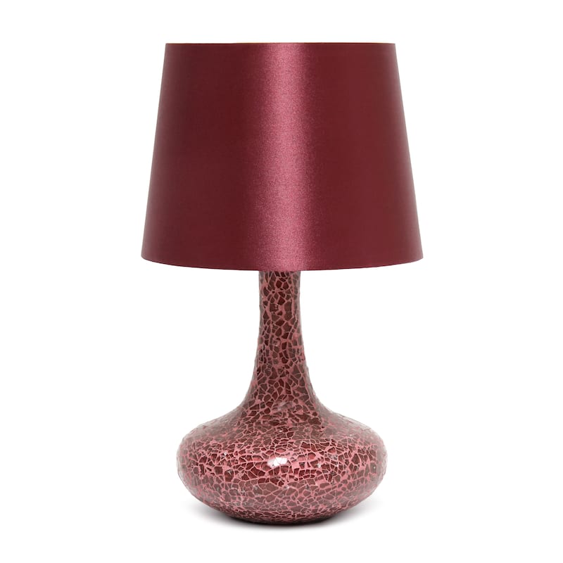 Creekwood Home 14.17" Patchwork Crystal Glass Table Lamp - 14.17 - Red
