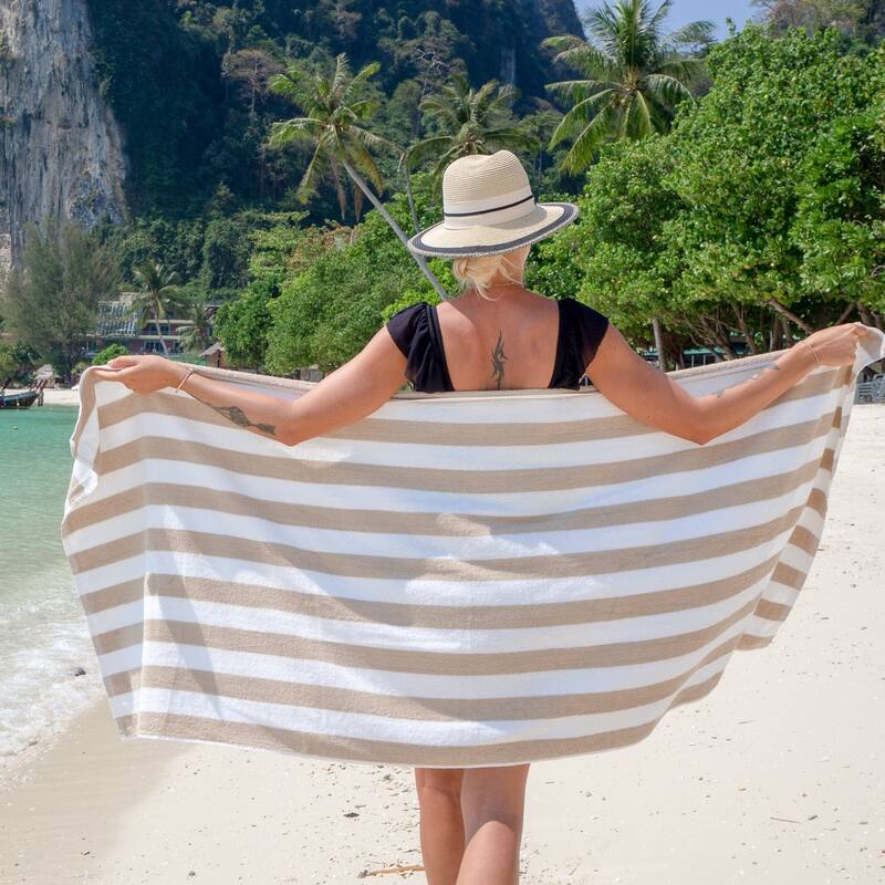 Arkwright California Cabana 4-Piece striped Beach Towel Set - 30x70