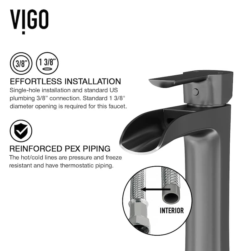 VIGO Niko 11" H Single Handle Single Hole Bathroom Vessel Faucet