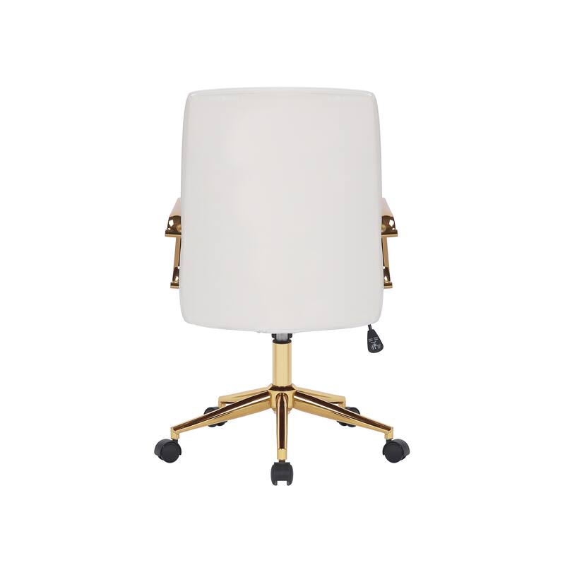 Porthos Home Franco Swivel Office Chair, PU Leather, Roller Wheels