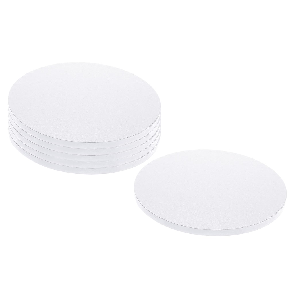 Cake Boards, 6Pcs Cardboard Cake Drums, 1/2" Thick Round Cake Base