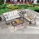 preview thumbnail 3 of 5, Patio Festival Curve-Arm 4-Piece Metal Outdoor Conversation Set