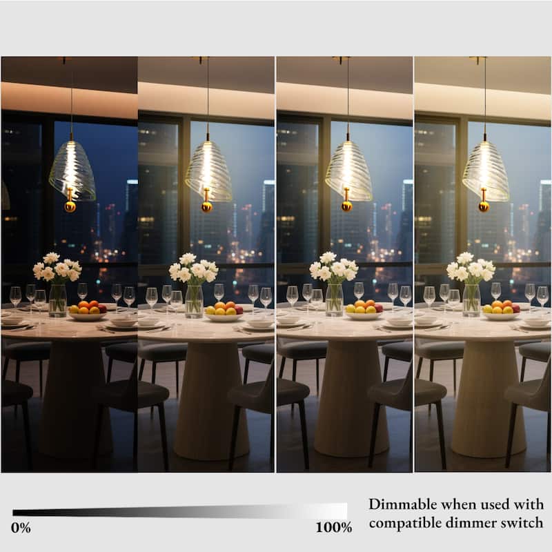 Modern Gold 1-Light LED Pendant with Clear Shell Resin Shades