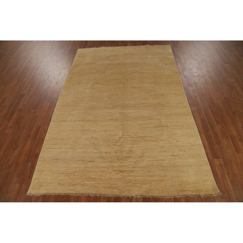 Modern Gabbeh Oriental Square Area Rug Handmade Wool Carpet - 5'3" x 7'10"