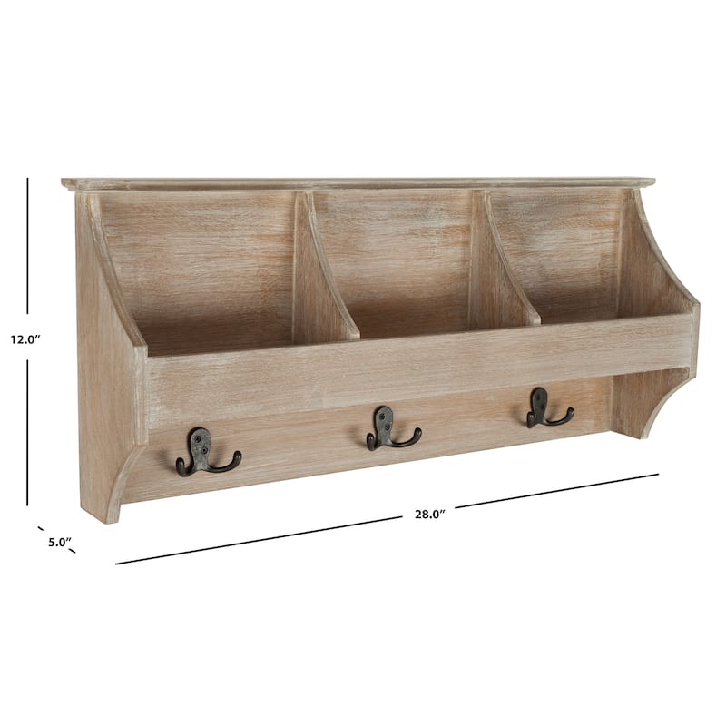 SAFAVIEH Remona Grey Hanging Storage Wall Rack - 28" x 5" x 12" - 28Wx5Dx12H
