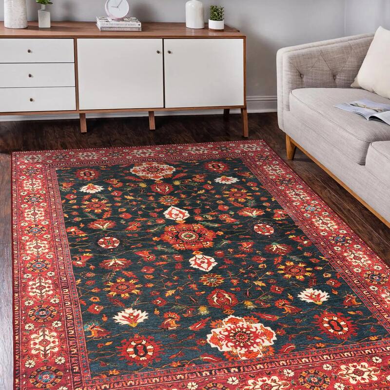 My Magic Carpet Machine Washable Rug Ramage Indigo - 5' X 7'