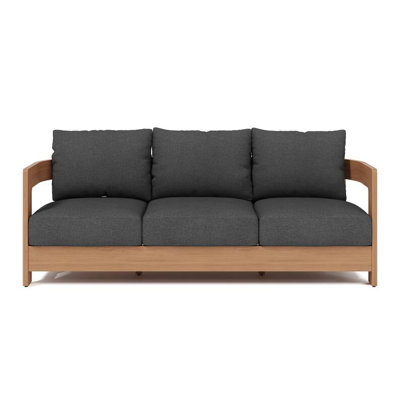 Outdoor 3-Seat Outdoor Sofa Solid Wood Eucalyptus