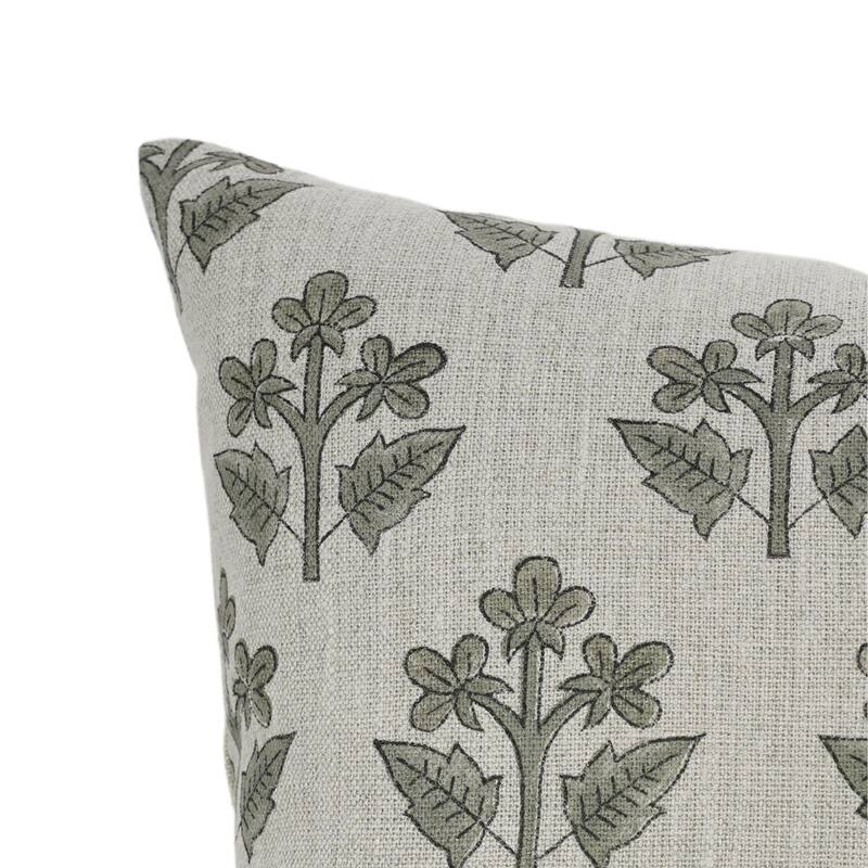 Linen Farmhouse Block print pillow Cover - Chahat
