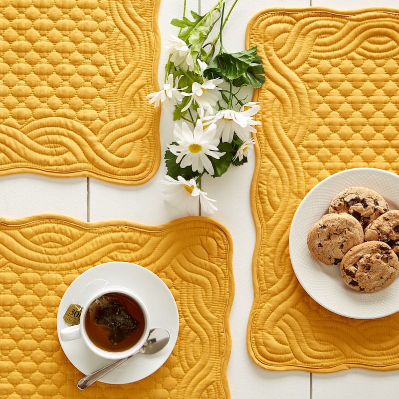 DII French Blue Quilted Farmhouse Placemat (Set of 6)