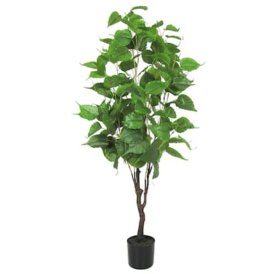 4.5ft Artificial Birch Tree Plant in Black Pot - 54" H x 25" W x 25" DP