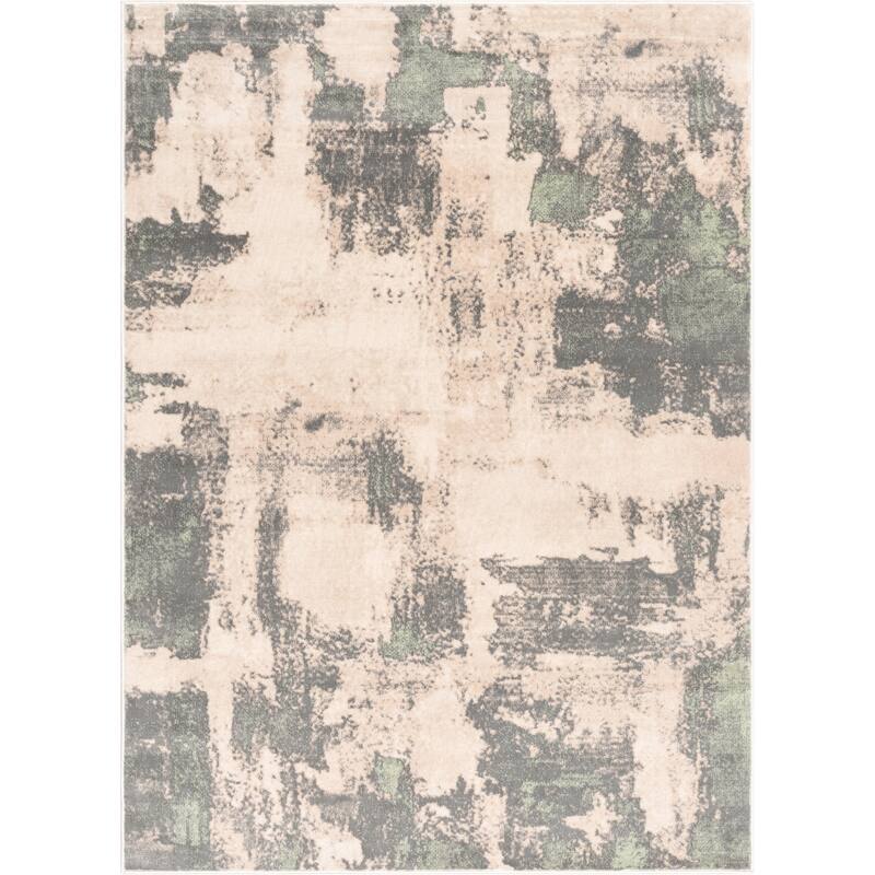 Well Woven Barclay Kalia Abstract Modern Area Rug - 5' 3" x 7' 3" - Grey Green - Rectangle