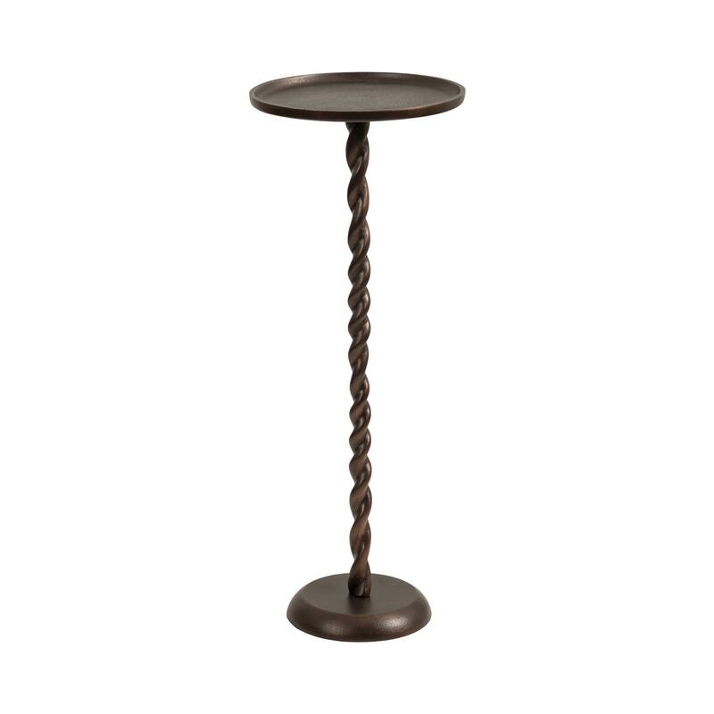 Kate and Laurel Ropa Metal Pedestal Table and Plant Stand - 9x9x22 - Bronze