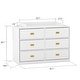 preview thumbnail 15 of 13, Dresser 6 Drawers With Baby Changing Table In White/Grey Golden Handle - 45.1"W