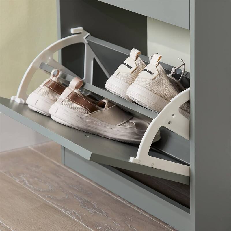 Black Shoe Cabinet with 3 Flip Drawers