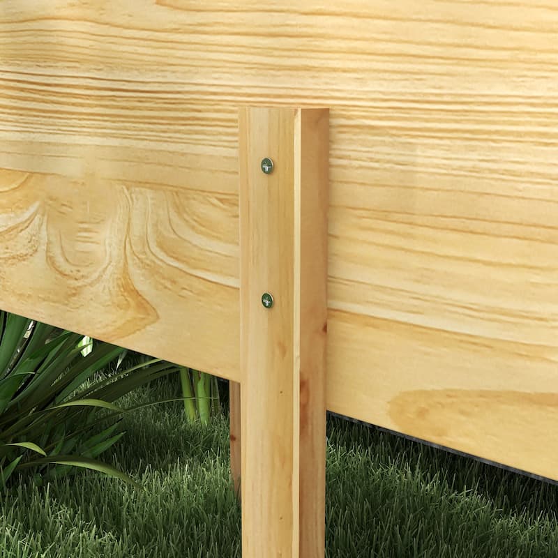 Outsunny Wooden Raised Garden Bed with Bed Liner and Drain Holes, Large Elevated Planter Box with Legs