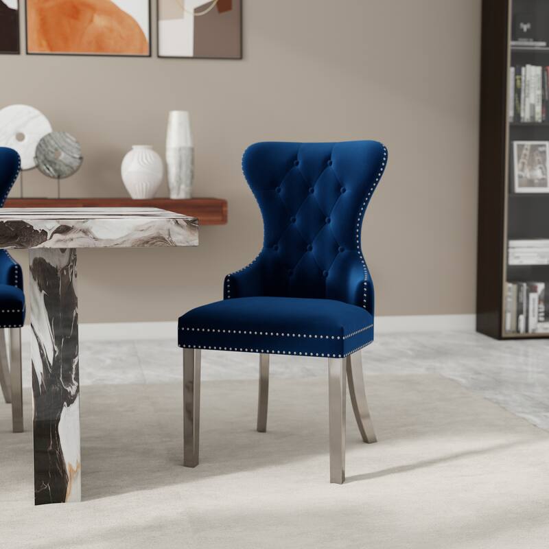 Roundhill Furniture Cavira 5-Piece Modern Faux Marble Dining Set