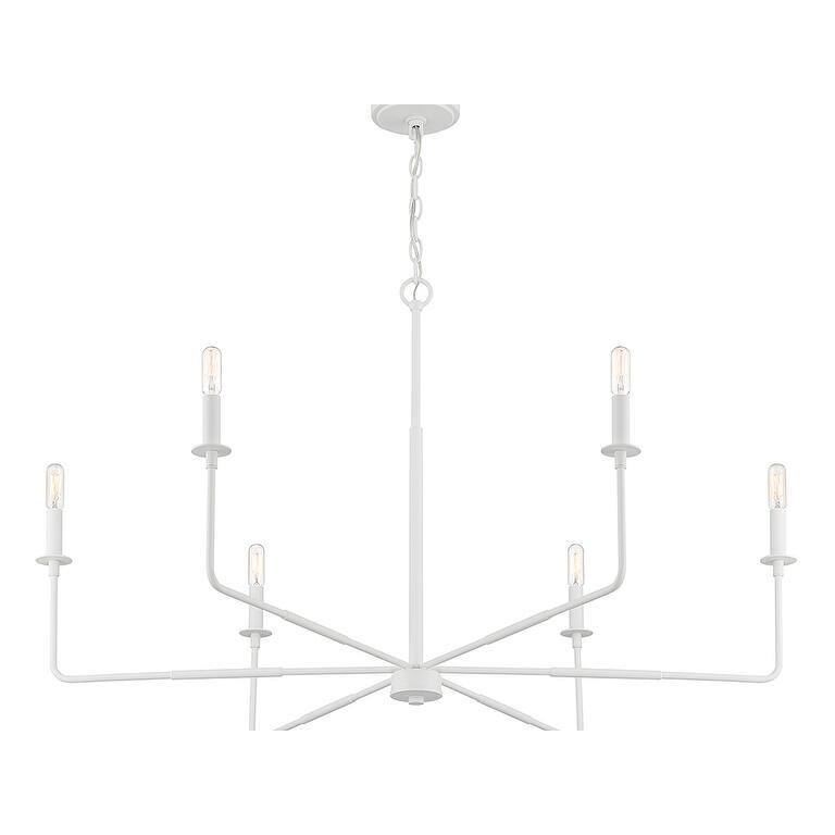 Salerno 6-Light Chandelier in Bisque White