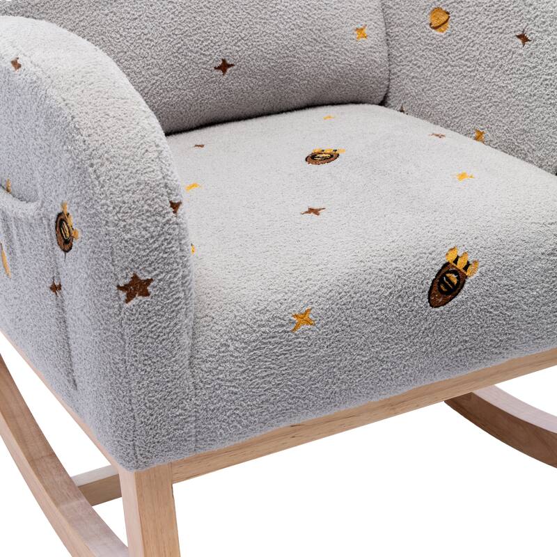 Nursery Rocking Chair High Back Accent Rocker for Living Room