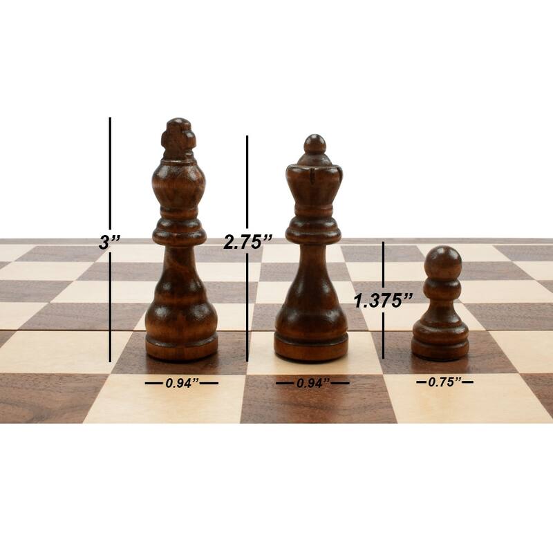 GSE™ 15" x 15" Wooden Chess Game Set - Folding Chess Board Set with Chess Pieces & Storage Box