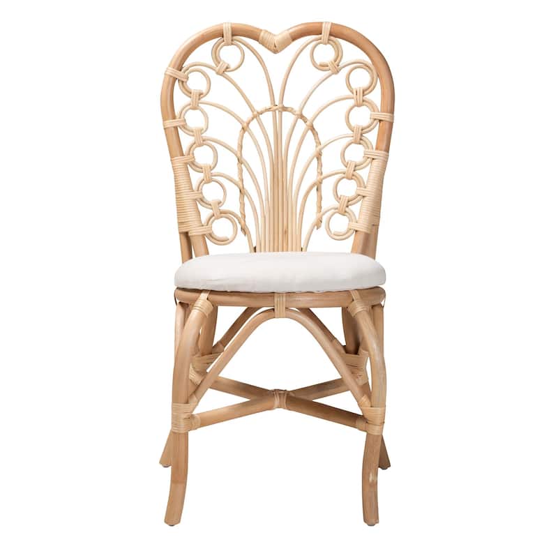 Jerica Modern Bohemian Natural Brown Rattan Dining Chair