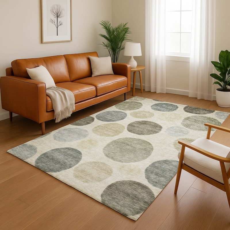 Premium Washable Super Soft Modern Bubbles Mayfield Rug - Taupe - 3' x 5'