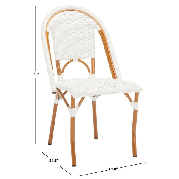 dimension image slide 2 of 8, SAFAVIEH California Outdoor Side Chair Set of 2 (Fully Assembled) - 20 in. W x 22 in. D x 35 in. H