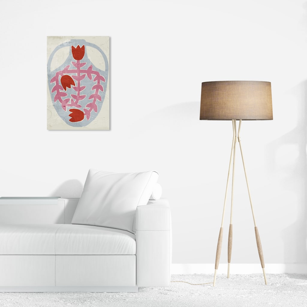 Wynwood Studio Canvas Floral and Botanical Floral Vase Red and Farmhouse Wall Art Canvas Print