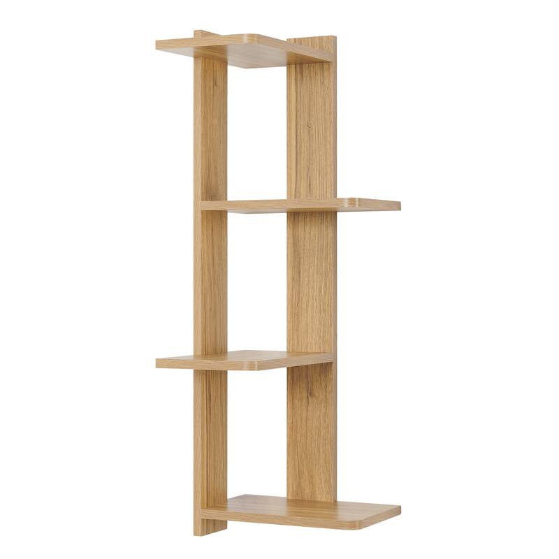 Danya B. Alvar Corner 4-Tier Floating Ledge Column Wall Shelf