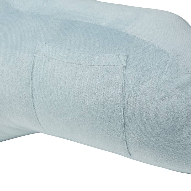 Klear Vu Velour Bed Rest Back Support Pillow with Pocket and Handle