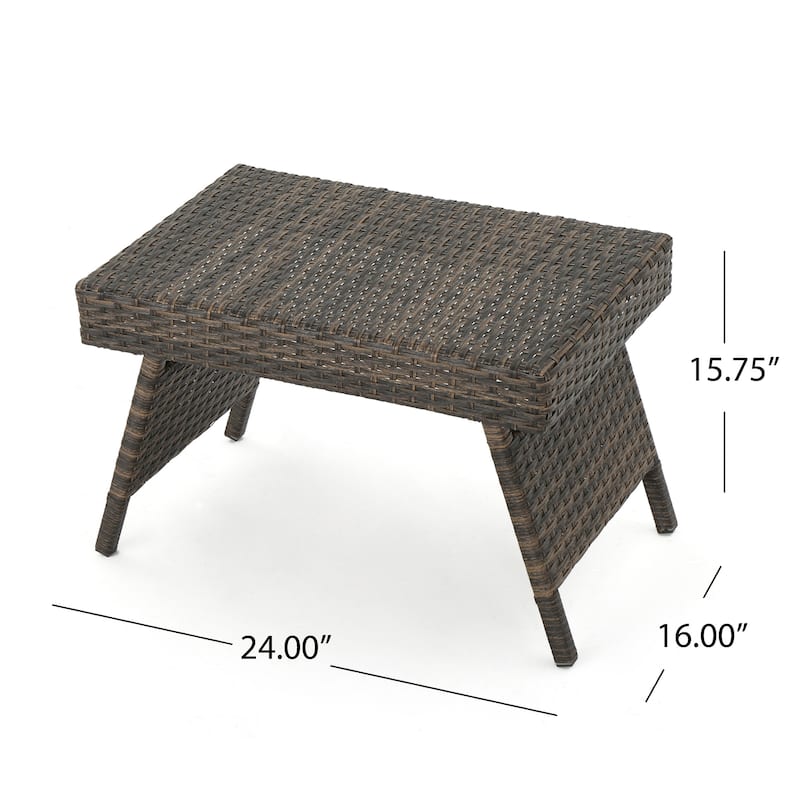 Salem Wicker Outdoor Folding Side Table by Christopher Knight Home