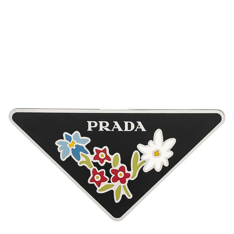 Prada Floral Brooch Pin - Black/Multi - Black/Multi