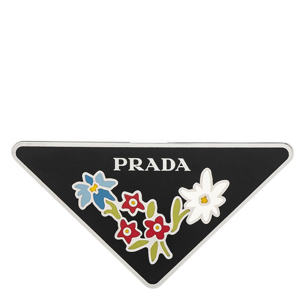Prada Floral Brooch Pin - Black/Multi