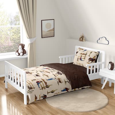 Sweet Jojo Designs Brown Western Cowboy Boy 5p Toddler Size Comforter Set Wild West Horseshoe Southern Charm Horse Cow Animal